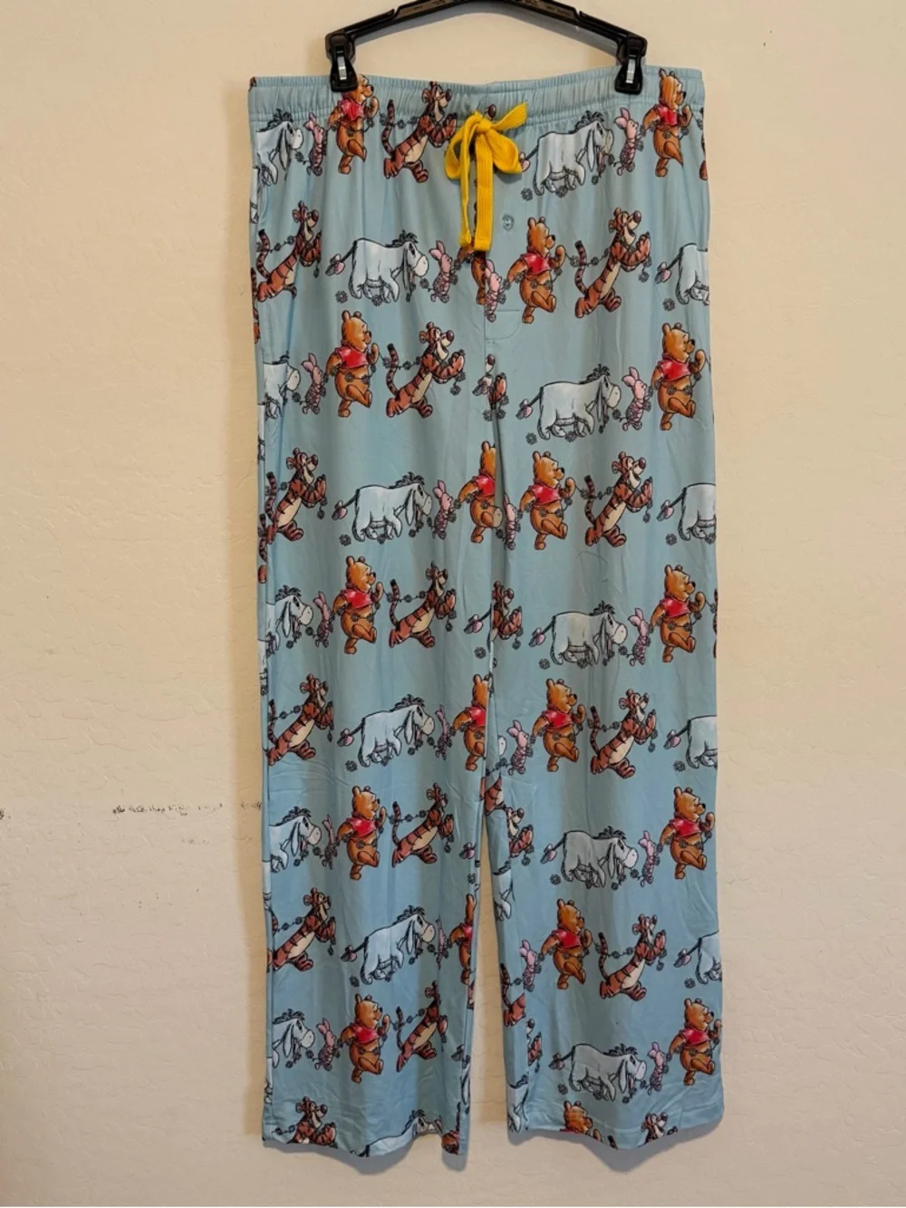 Disney Winnie the Pooh Light Blue Pajama Pants with Yellow Drawstring - Picture 6 of 16